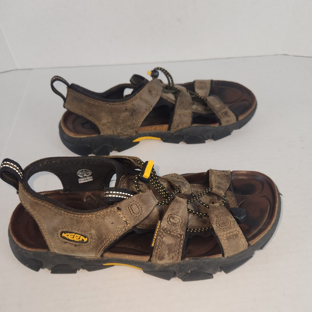 Keen Sarasota Waterproof Hiking Open Toe Sandals Brown Leather Womens 9